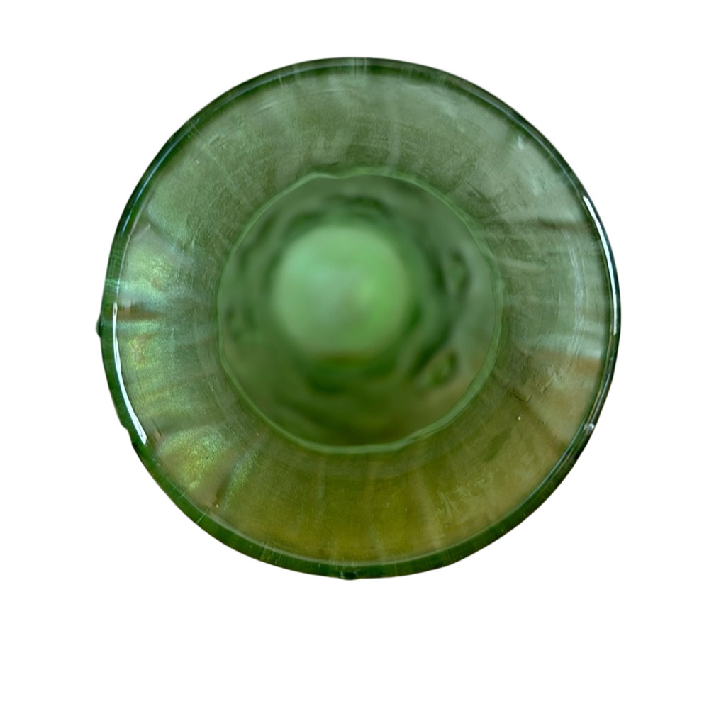 Antique Loetz / Lötz Art Nouveau Rusticana Iridescent Green Glass Vase - Picture 5 of 5